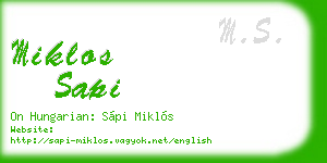 miklos sapi business card