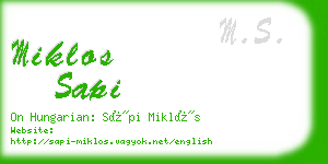 miklos sapi business card